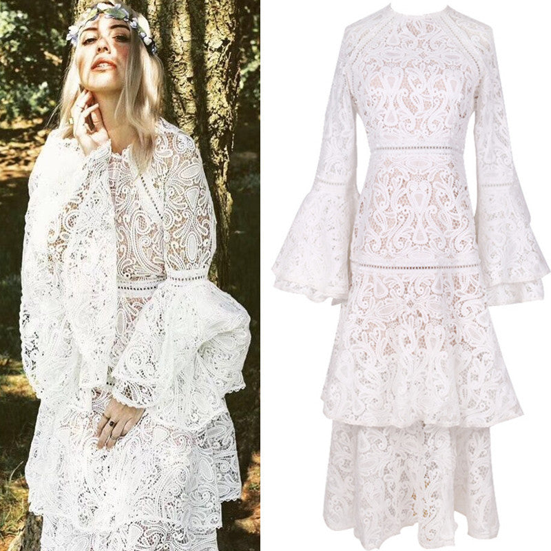 Iris Lace Tiered Maxi Dress