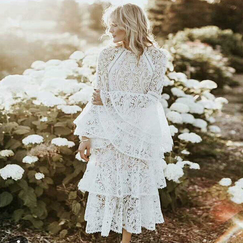 Iris Lace Tiered Maxi Dress