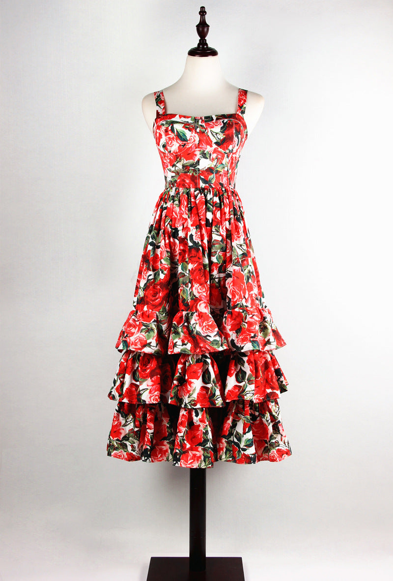 Boho Floral Print Vacation Dress