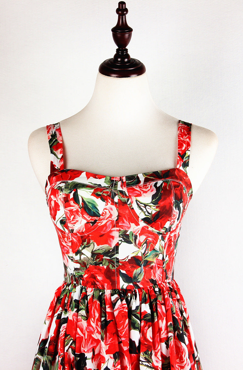 Boho Floral Print Vacation Dress