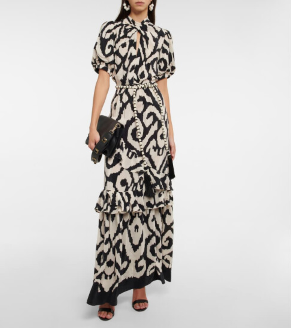 British Leopard Print Tiered  Dress
