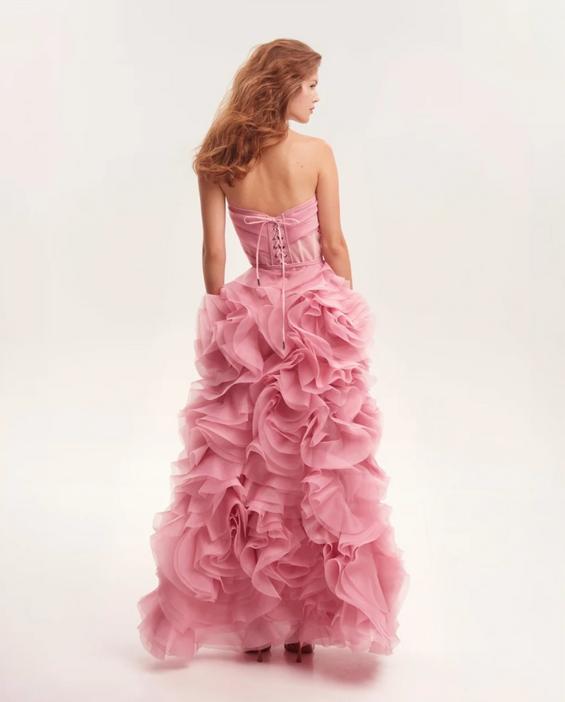 Woman wearing the Old Money Collection Organza Garden Dress