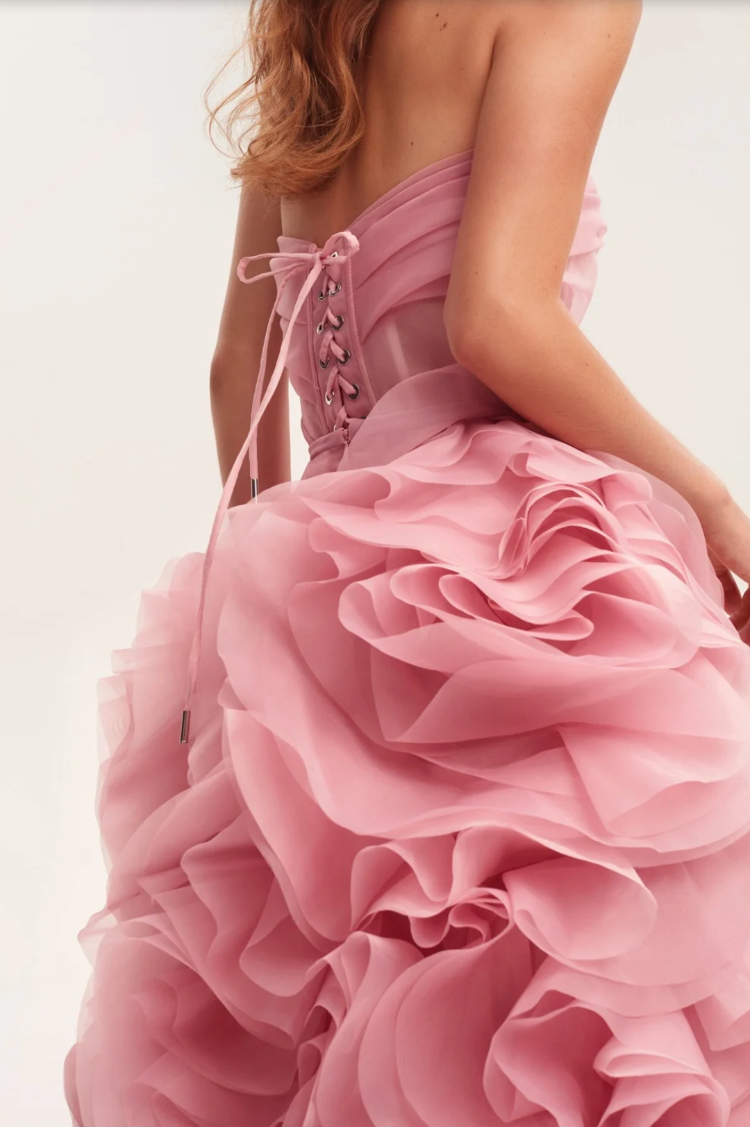 Woman wearing the Old Money Collection Organza Garden Dress