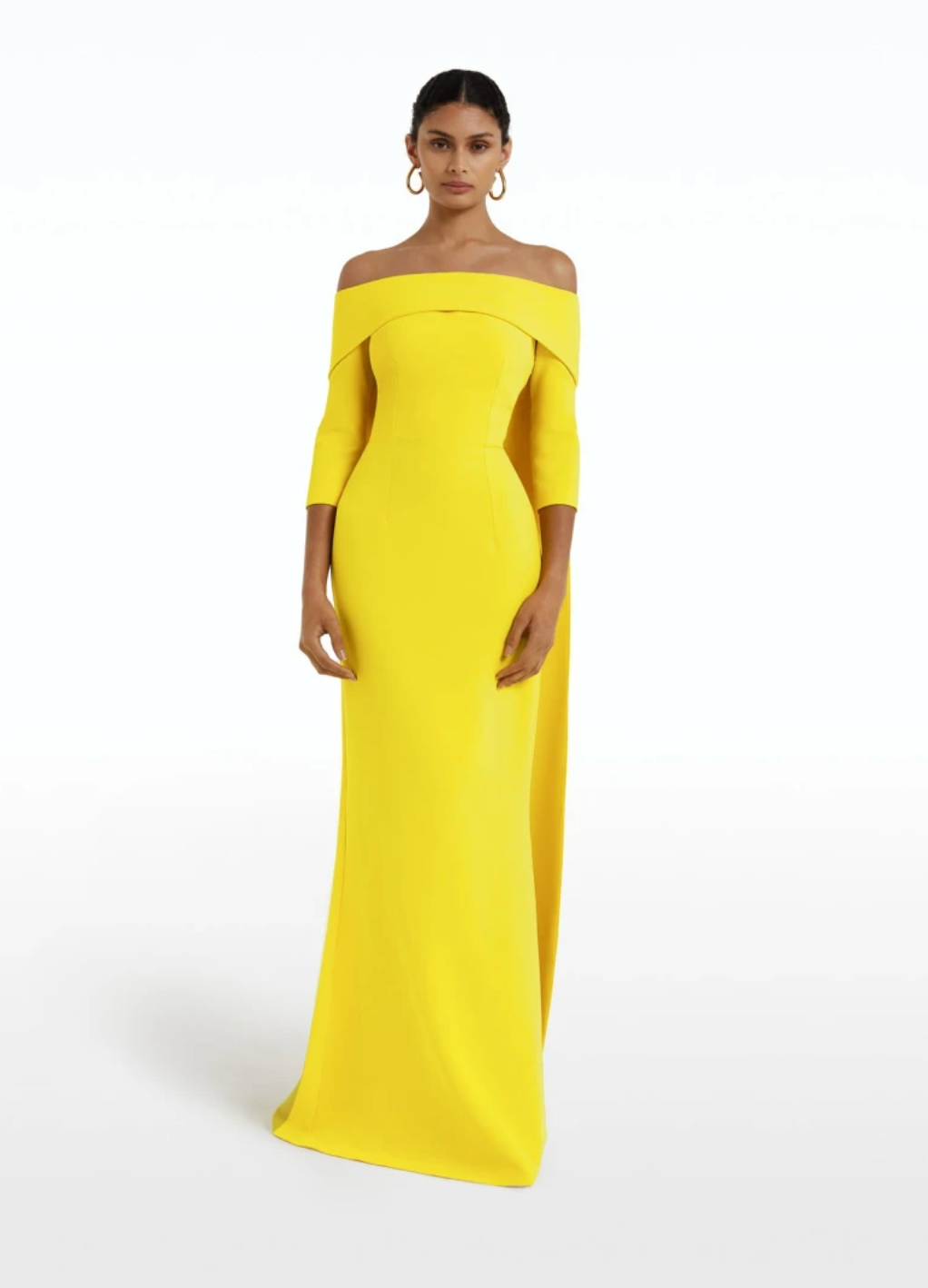 European Off The Shoulder Train Dress