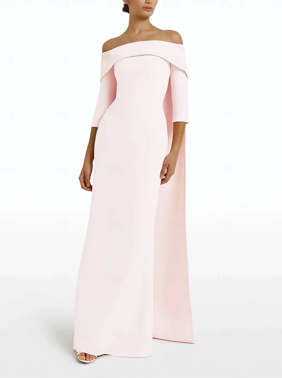 European Off The Shoulder Train Dress