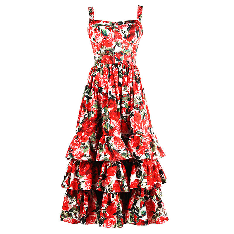 Boho Floral Print Vacation Dress