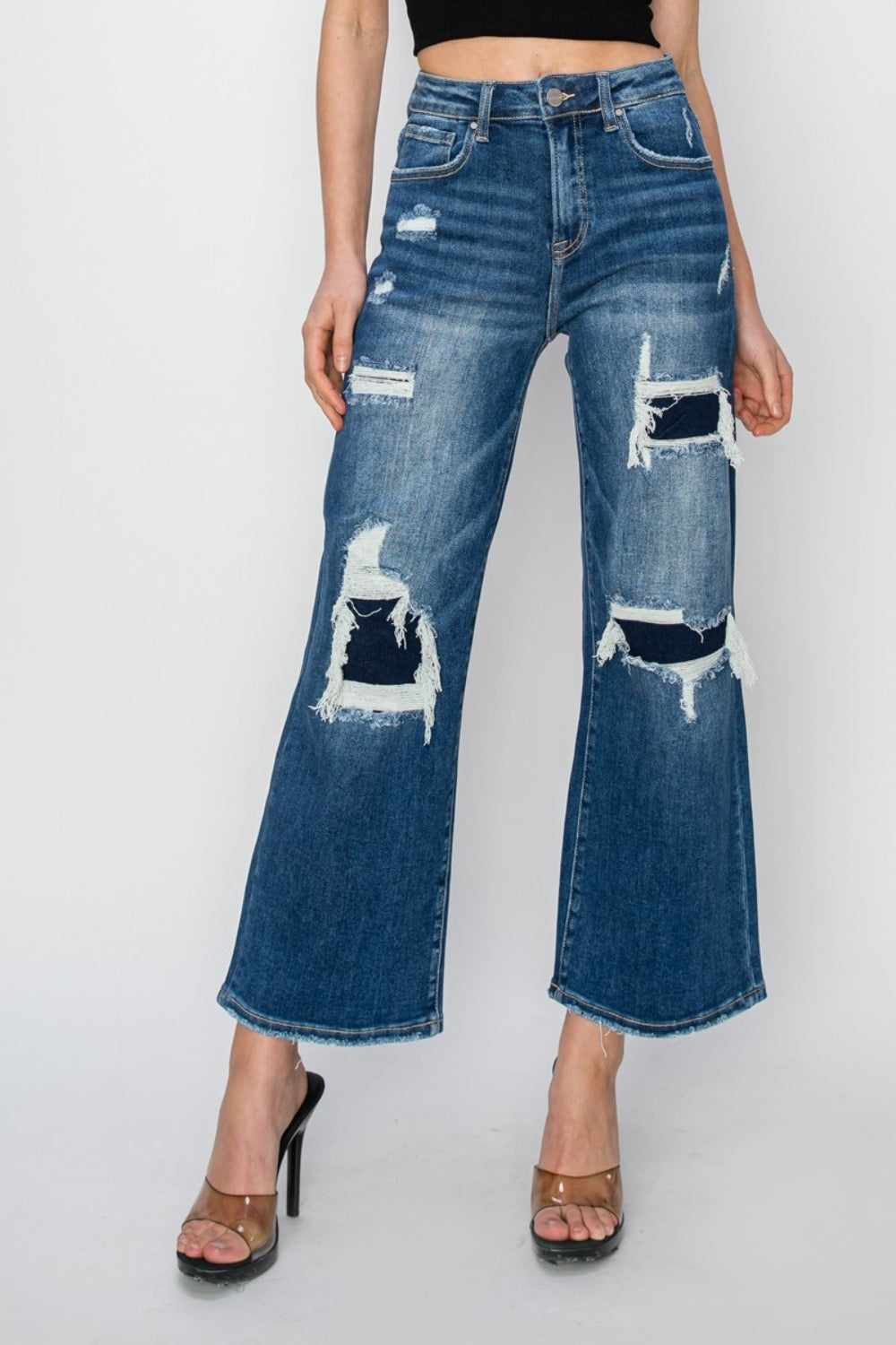 Marine Wide Leg Crop Jeans