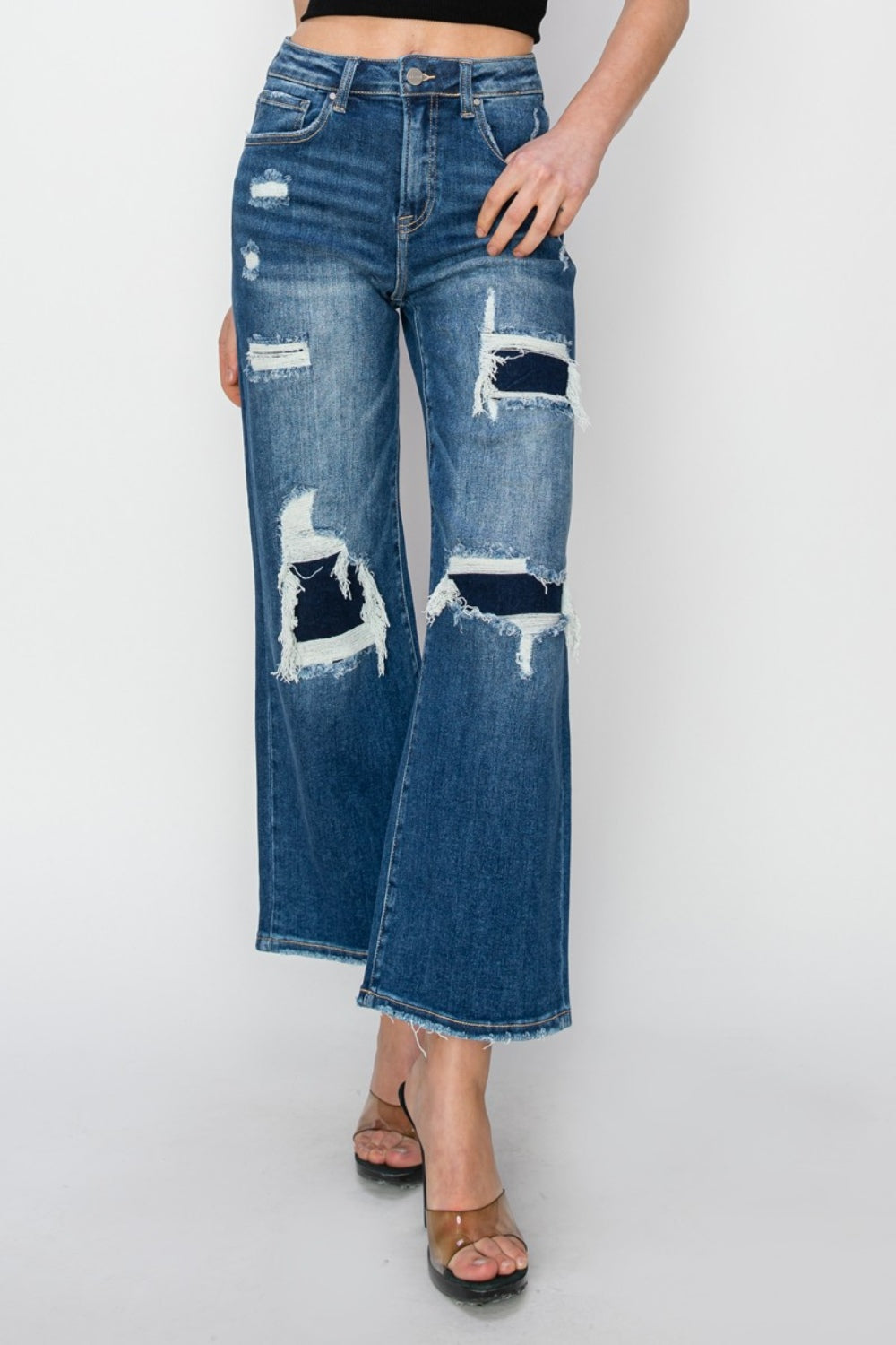 Marine Wide Leg Crop Jeans