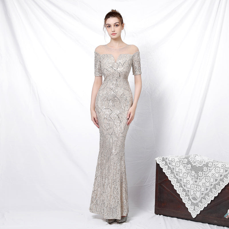 Queen Fishtail Sequined Gown