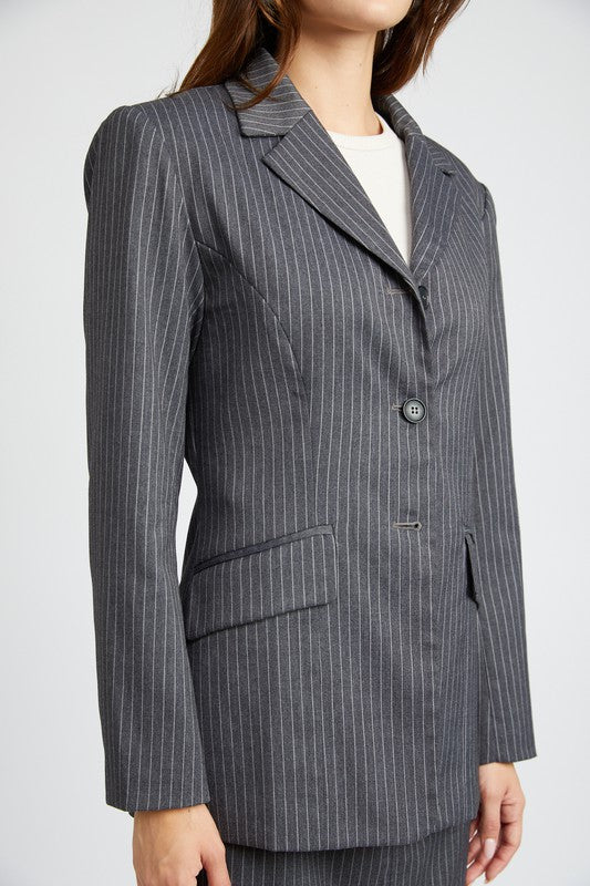 Pinstripe Blazer Jacket