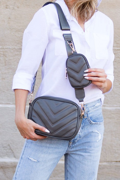 Elsie Quilted Crossbody & Mini Case Purse