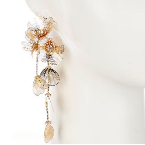 Crystal Filigree Drop Statement Earrings