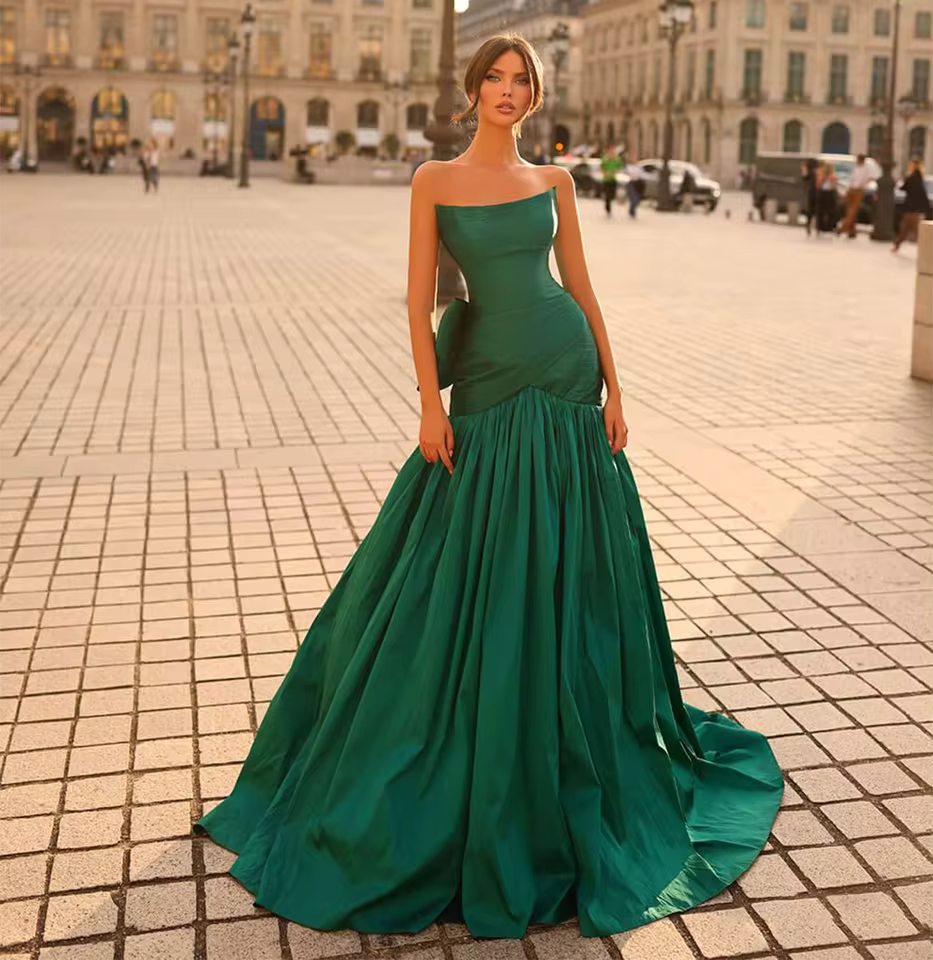 Woman wearing the Old Money Collection Couture Richard Bussell Gown