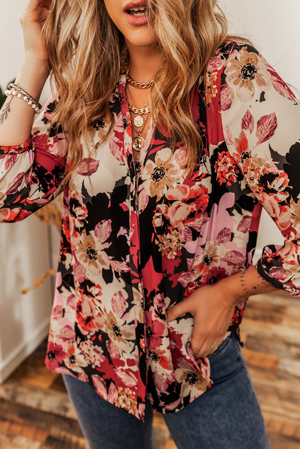 Tuscany Floral Print Top