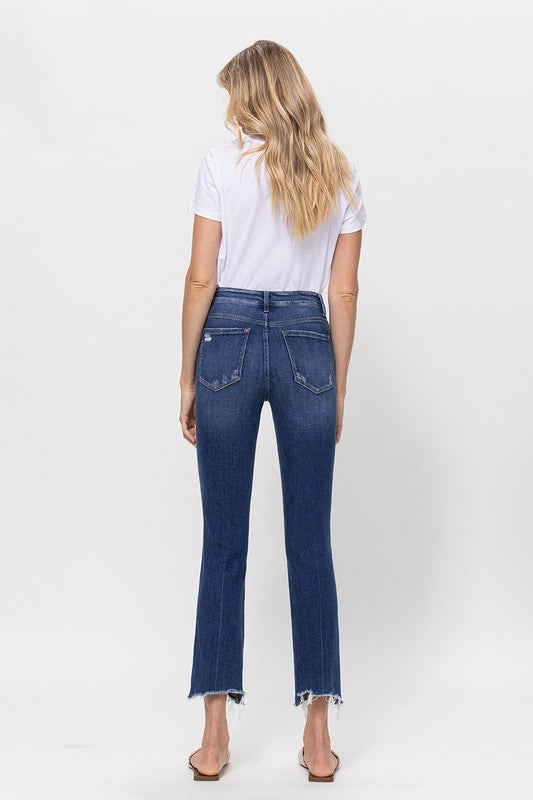Mid-Rise Crop Slim Straight Medium Jeans