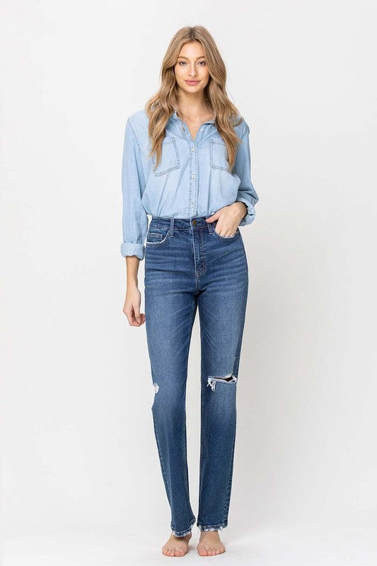 Super High Rise Straight Leg Jeans