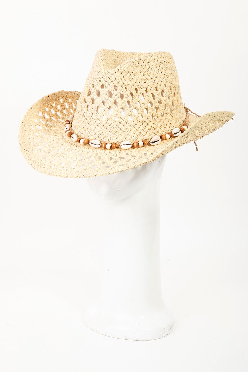 Beaded String Straw Hat