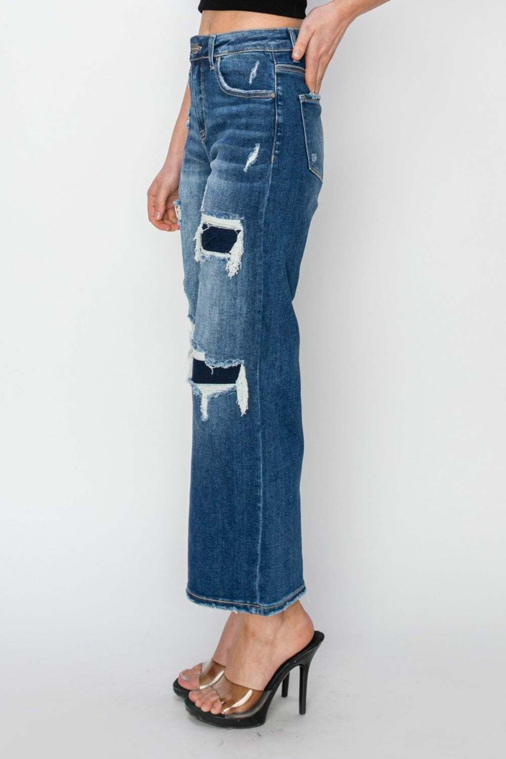 Marine Wide Leg Crop Jeans