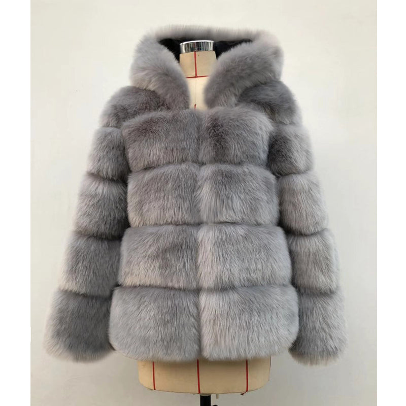 Fox Hooded Fur Coat