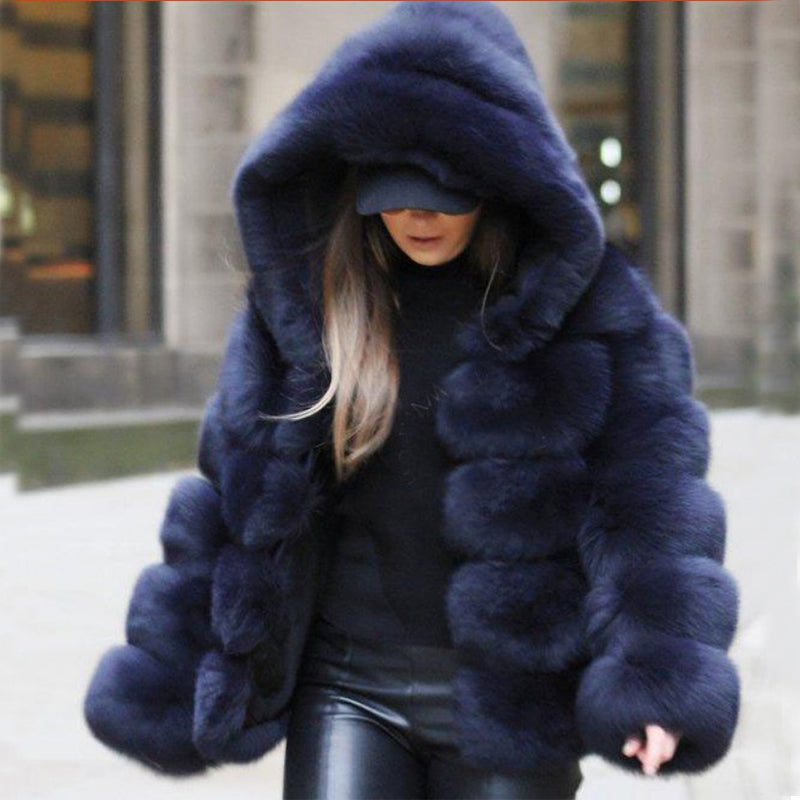 Fox Hooded Fur Coat