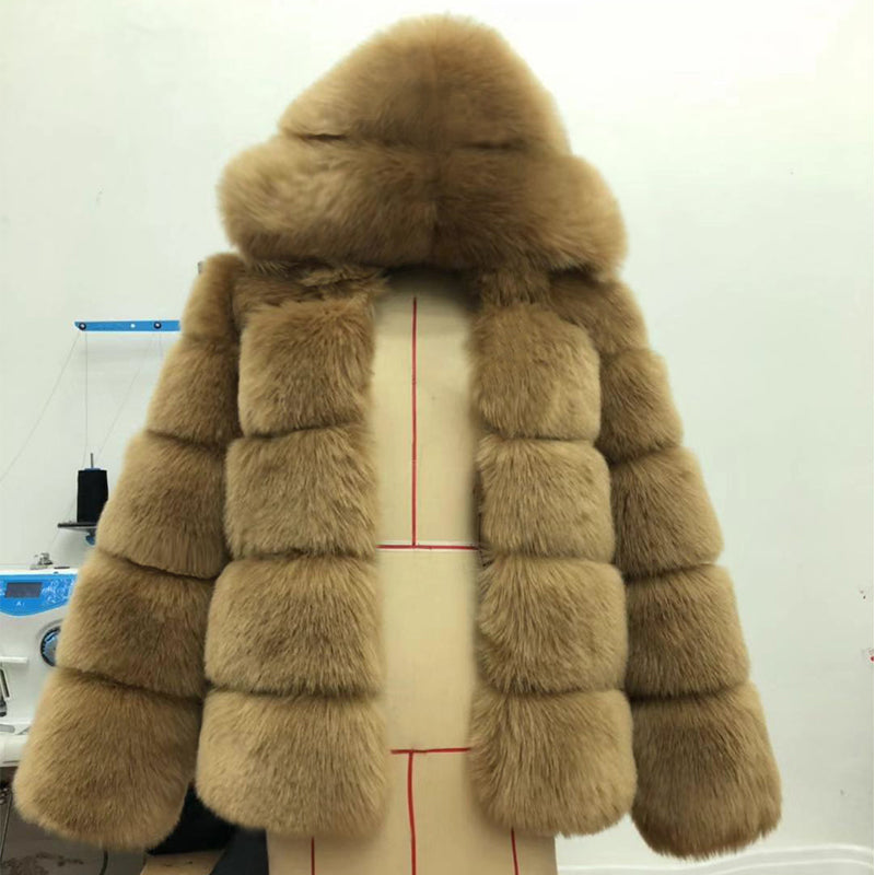 Fox Hooded Fur Coat