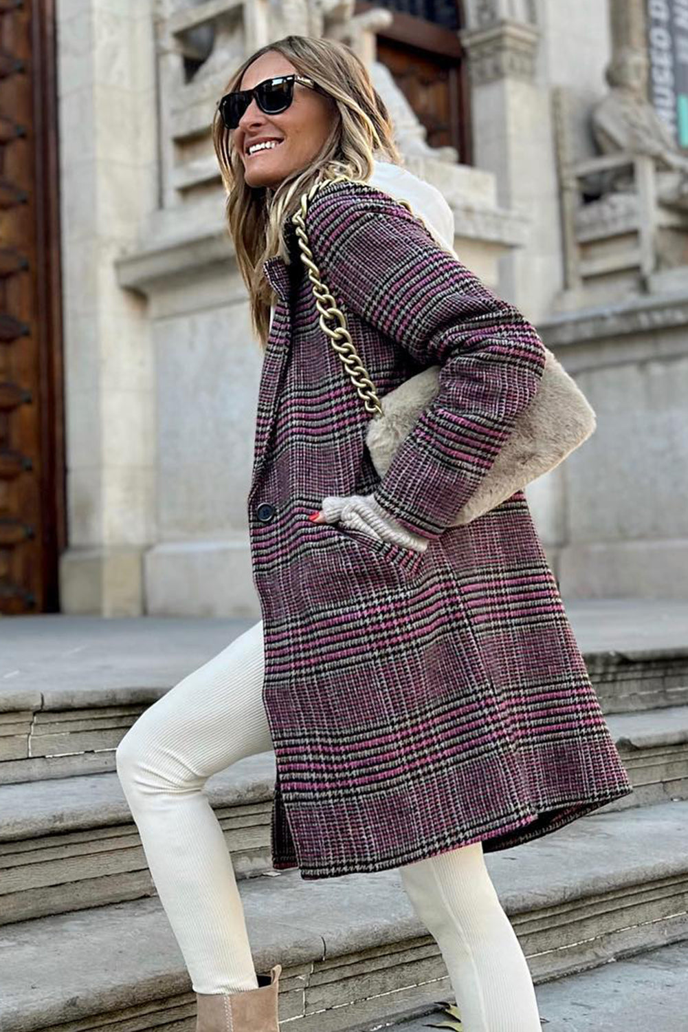 Montrose Plaid Midi Coat