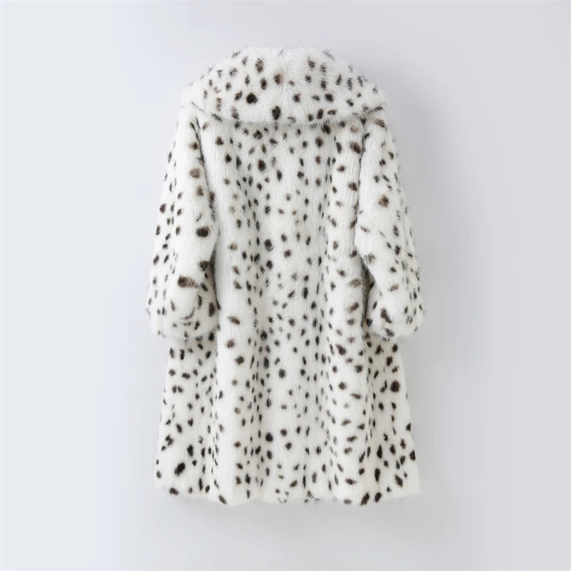 Rue Principale Printed Fur Coat