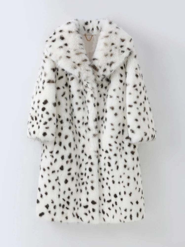 Rue Principale Printed Fur Coat