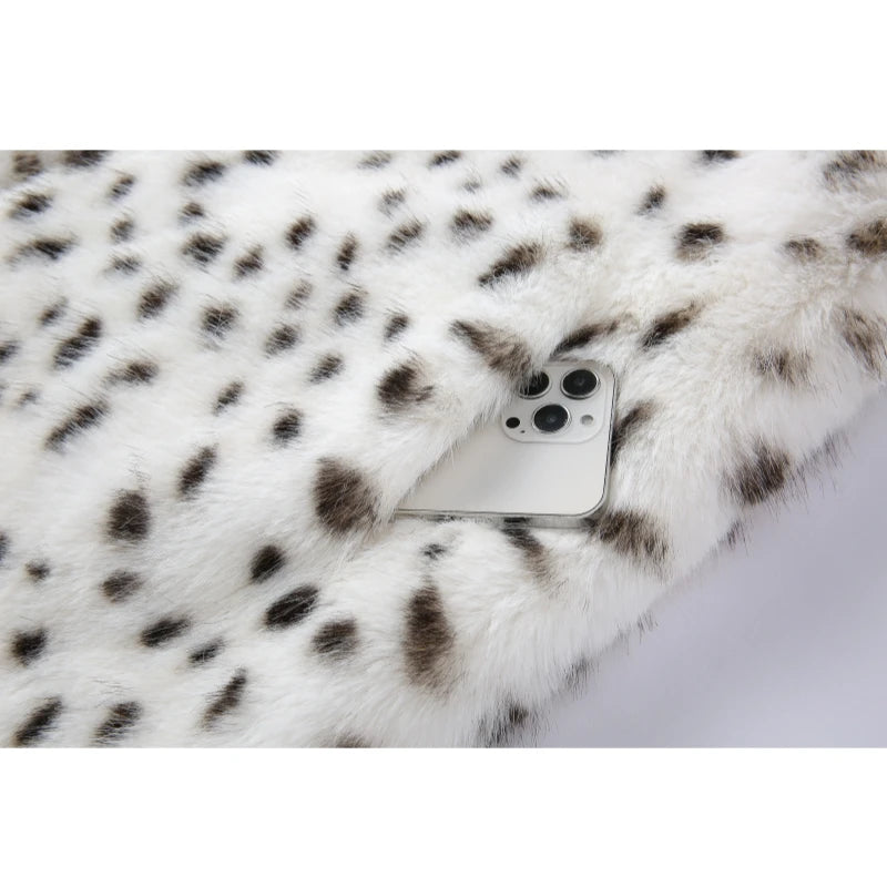 Rue Principale Printed Fur Coat