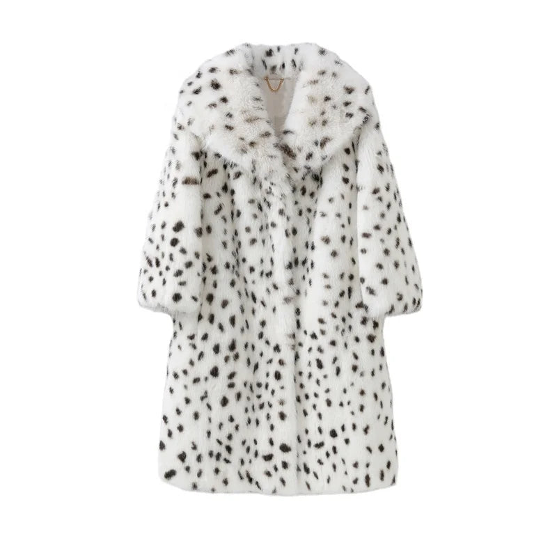 Rue Principale Printed Fur Coat