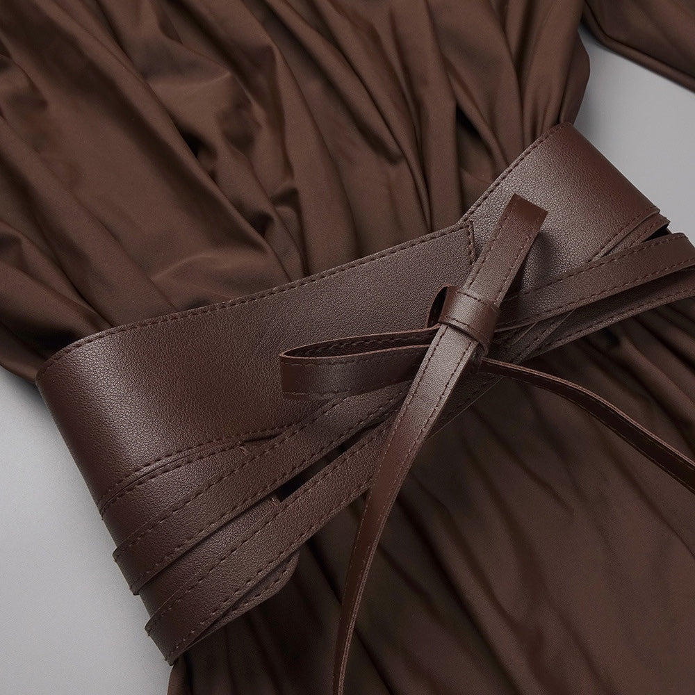 Sirius Chocolate Pleated Gown