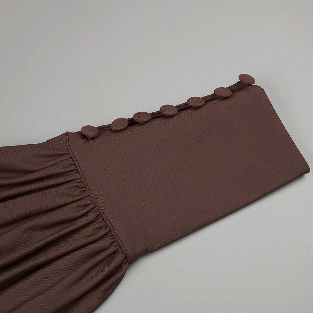 Sirius Chocolate Pleated Gown