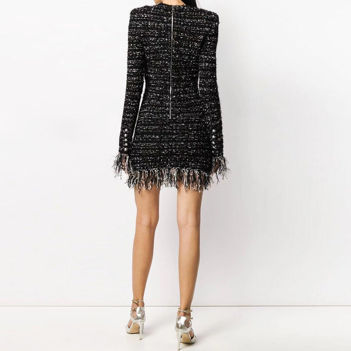 Silk Woolen Fringe Mini