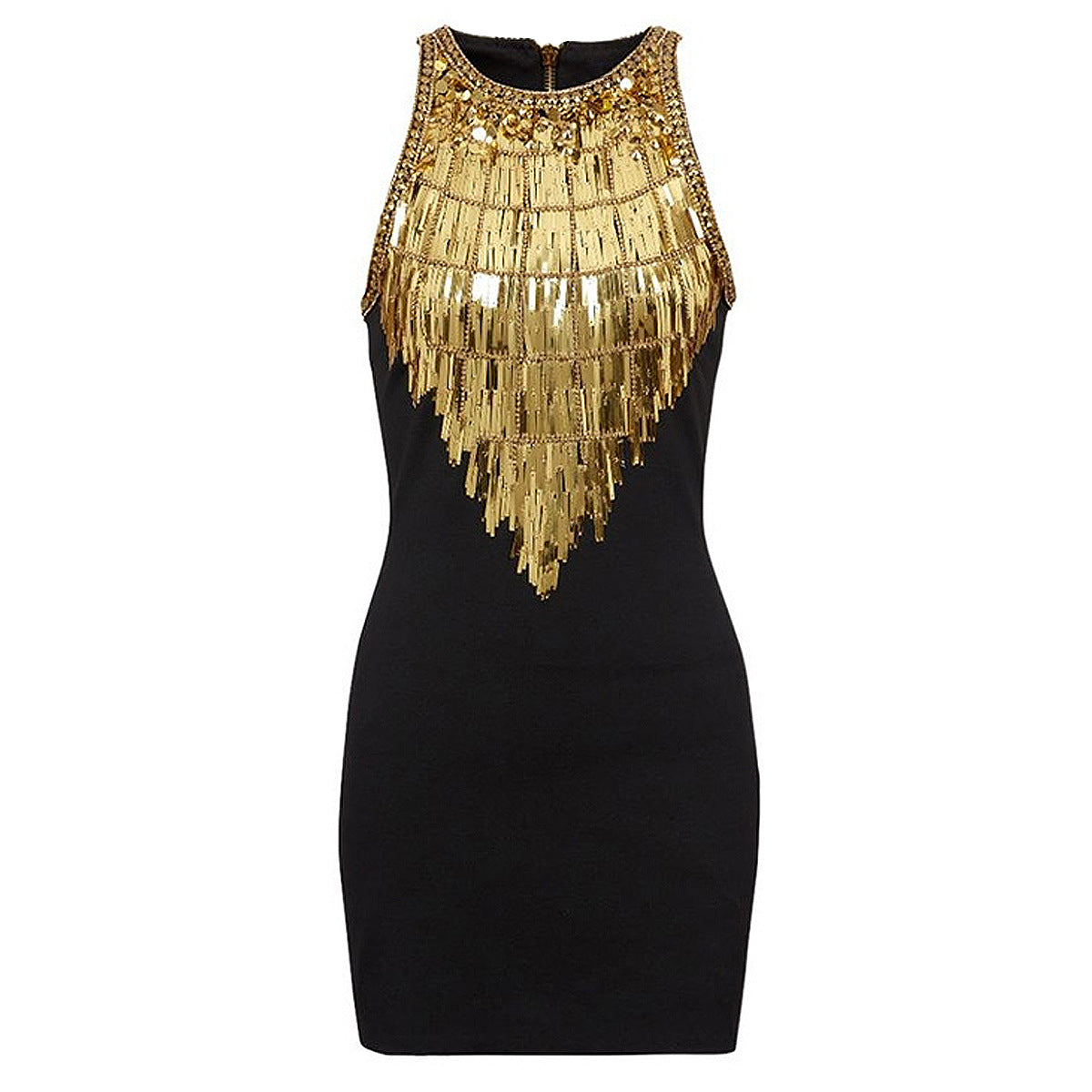 Gold Sleeveless Mini Dress