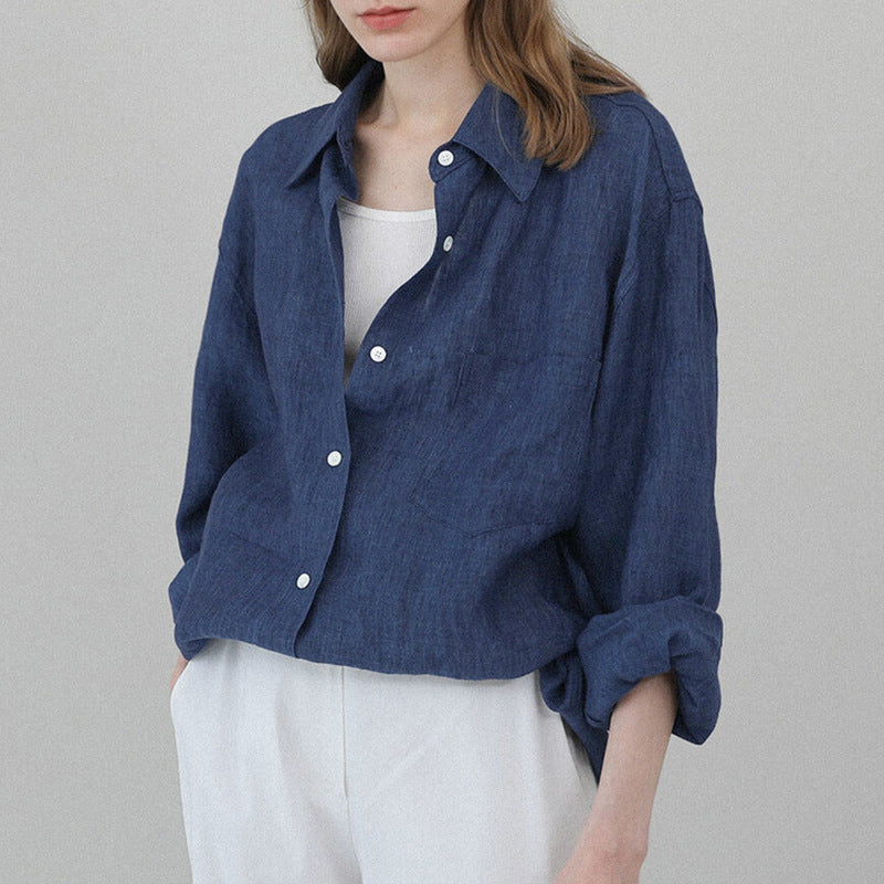 French Pure Linen Button Up Shirt