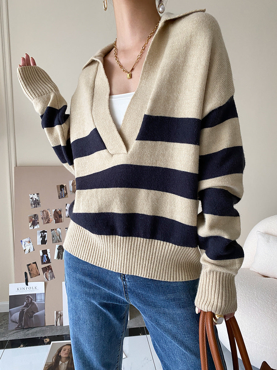 Casual Polo Loose Pullover