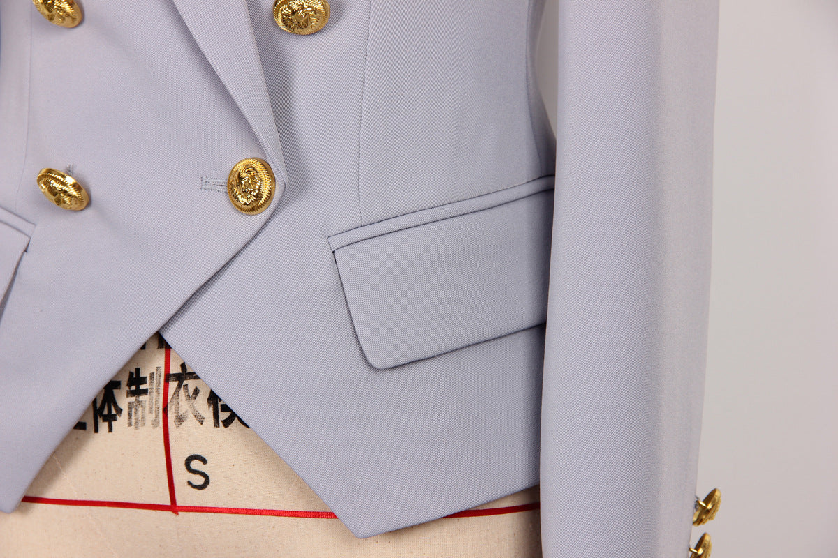 Waist Slimming Classic Blazer With Ornate Gold Buttons