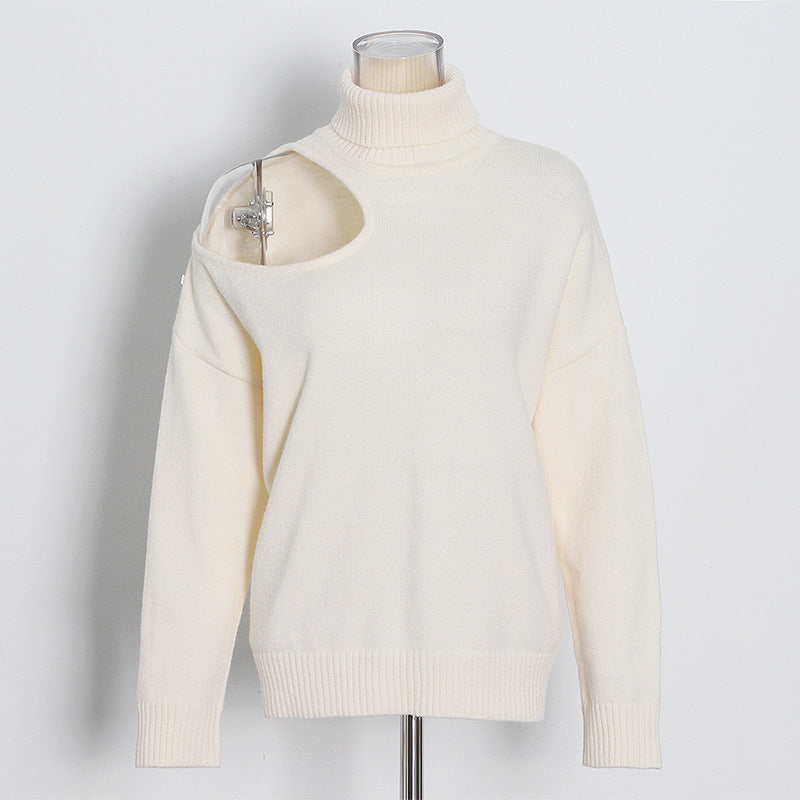 Shoulder Cut Out Loose Sweater