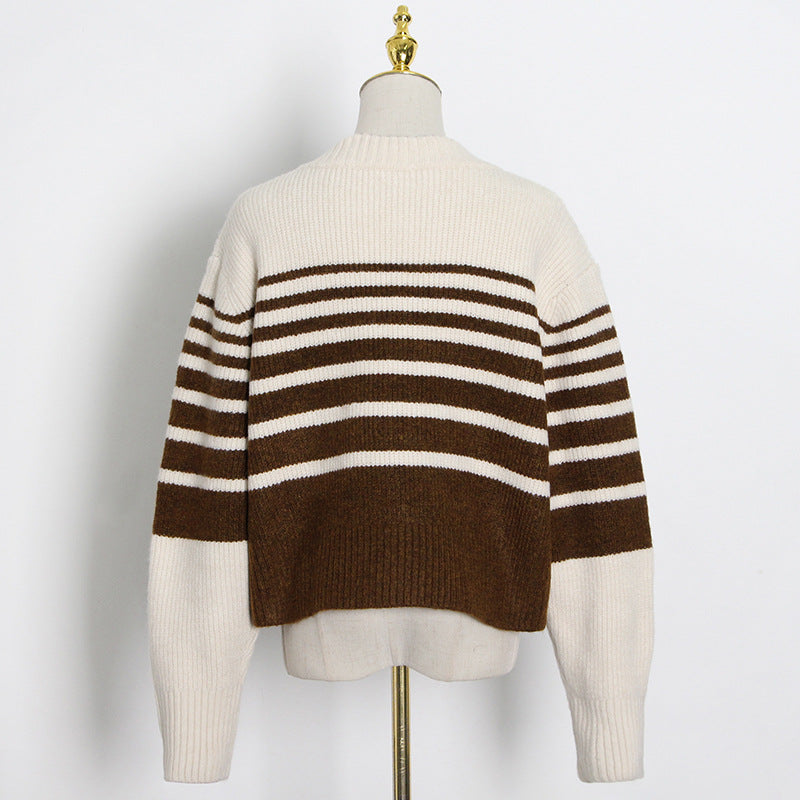 Crew Neck Patchwork Sweater