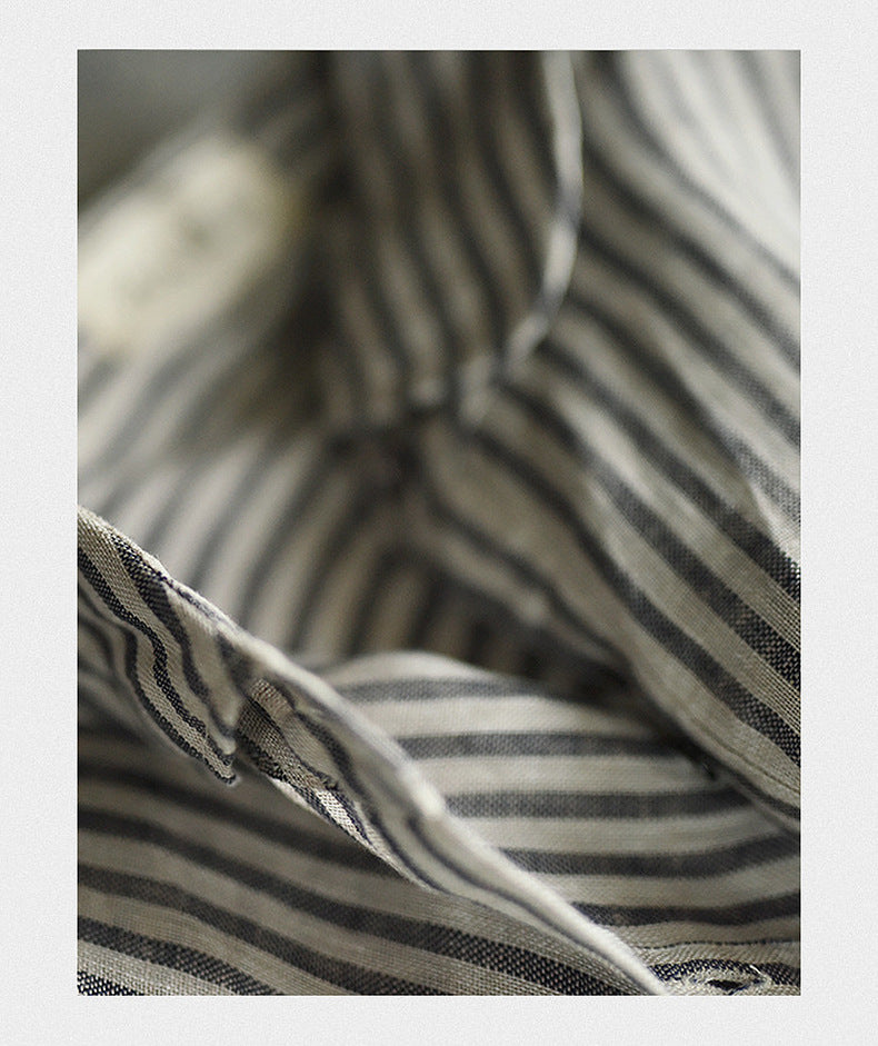 Linen Striped Button Up Shirt
