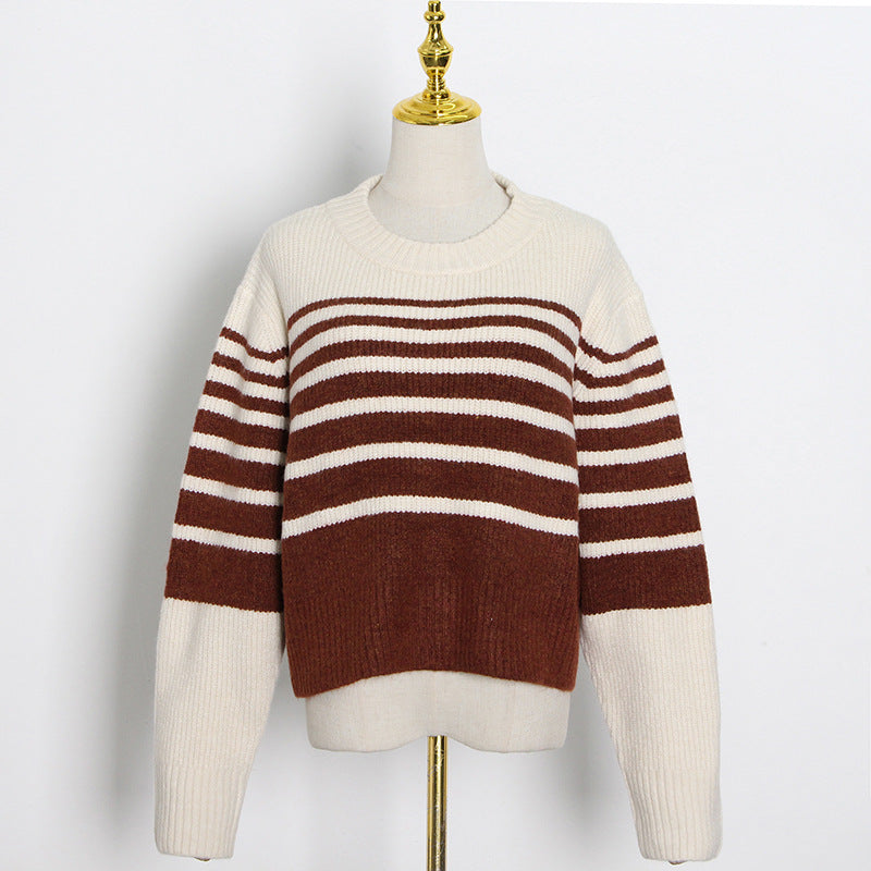 Crew Neck Patchwork Sweater