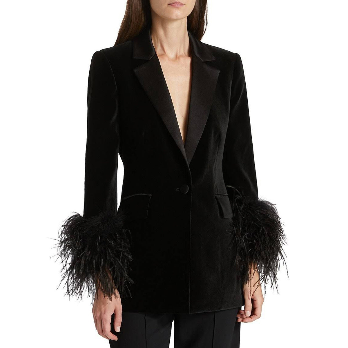 Bellevue Ostrich Feather Jacket Blazer