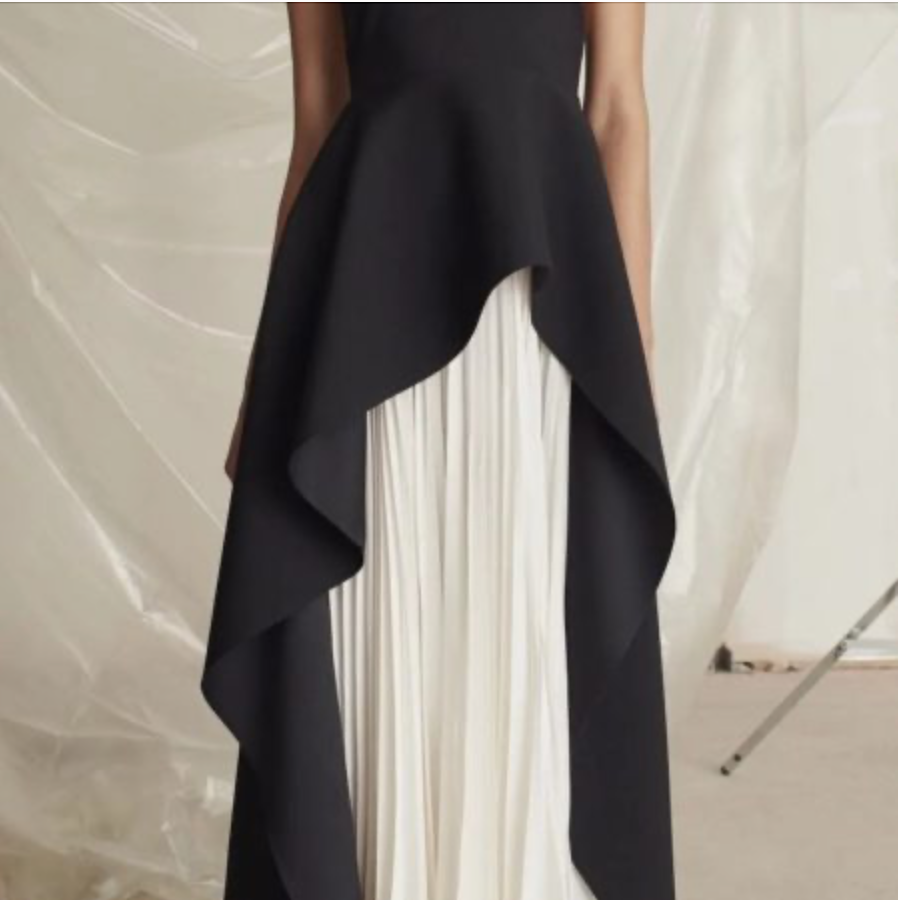 Backless Contrast Maxi Dress