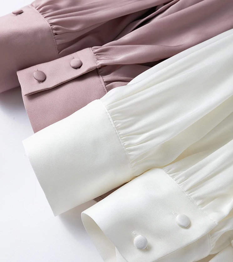 The Old Money Collection Silk Lace Up Bow Blouse