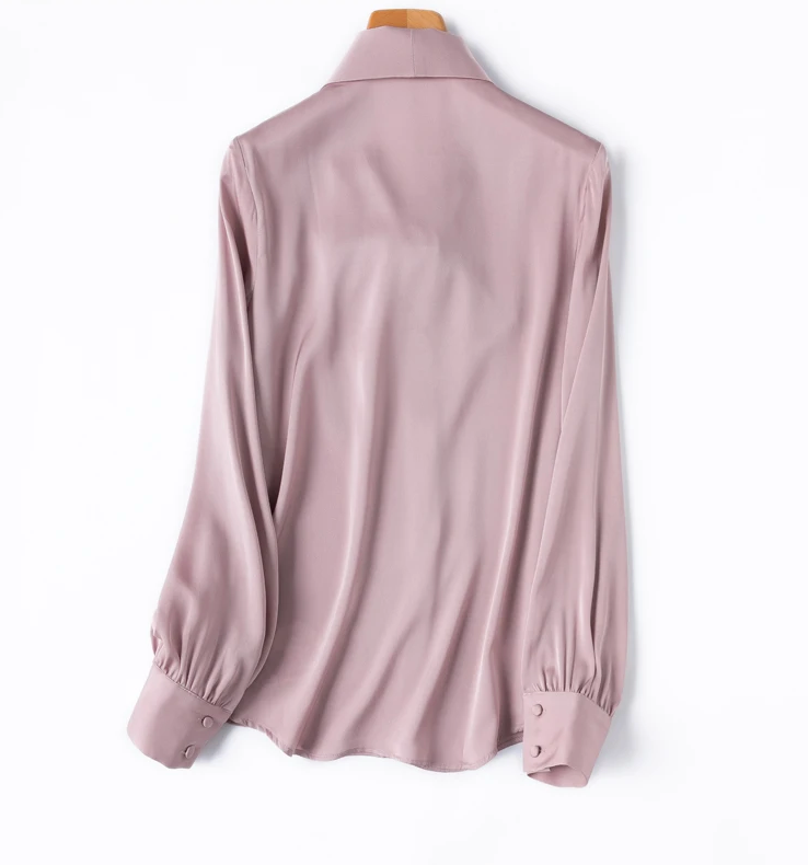 The Old Money Collection Silk Lace Up Bow Blouse