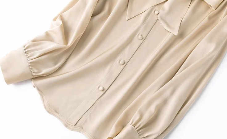The Old Money Collection Silk Lace Up Bow Blouse