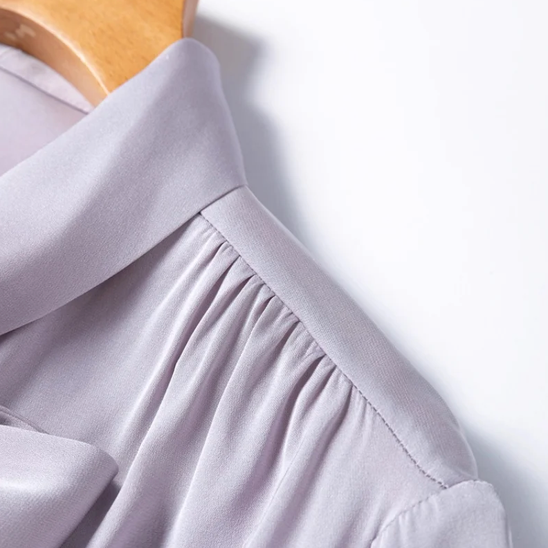 The Old Money Collection Silk Lace Up Bow Blouse