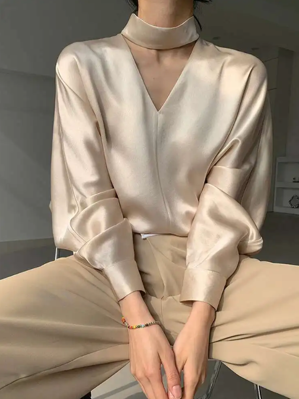 Elegant V Neck Blouse