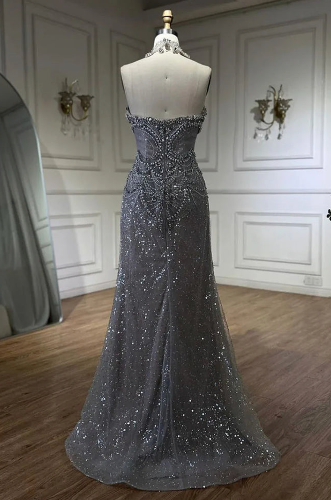 Serene Crystal Beaded Gown