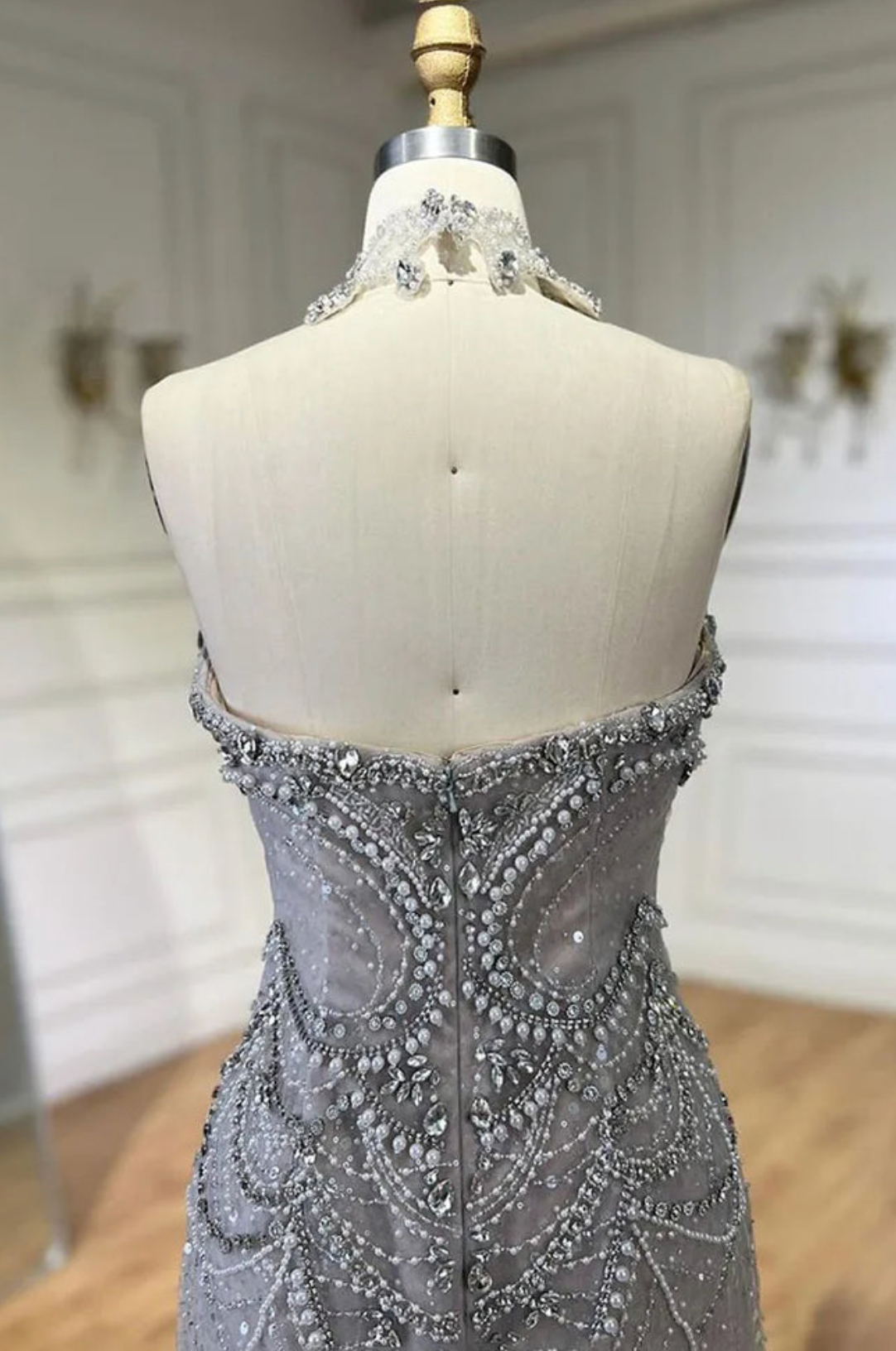 Serene Crystal Beaded Gown